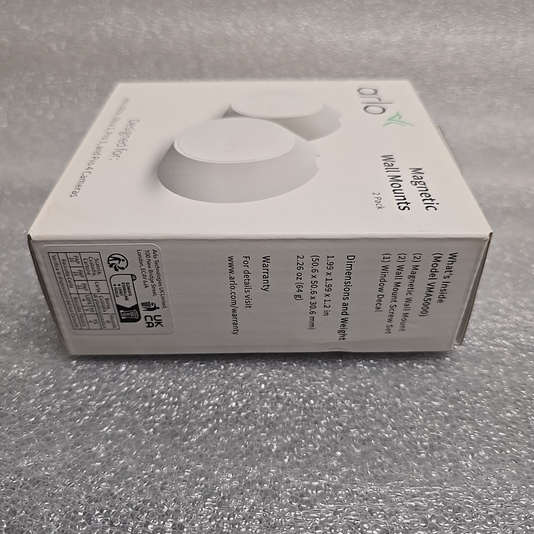 Arlo Magnetic Wall Mounts Set of 2 for Ultra, Ultra 2 Pro 3 & Pro 4 Unused.