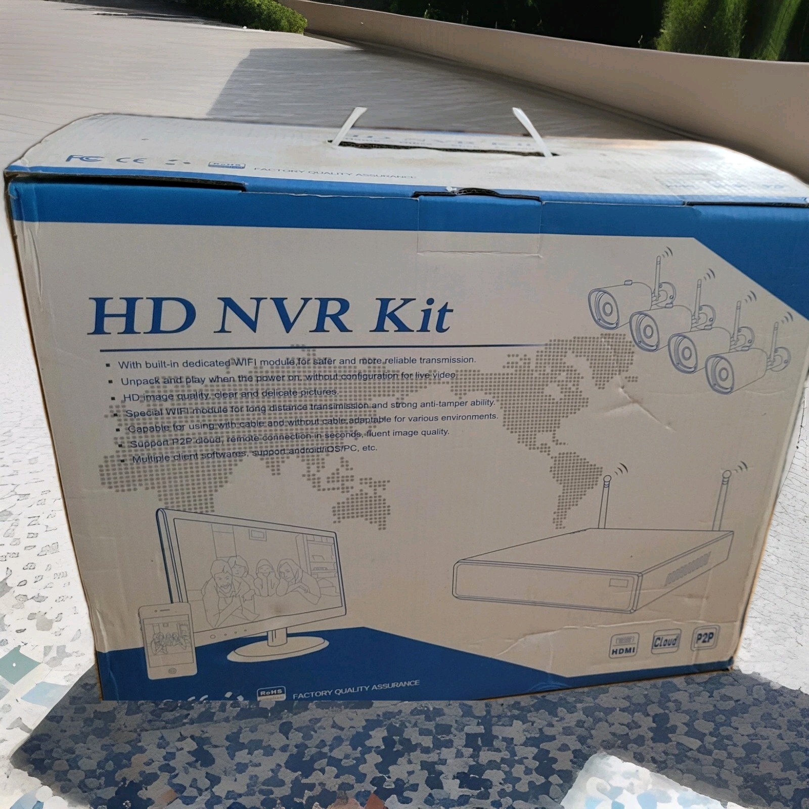 HD NVR KIT HD, 4 CHANNELS WIRELESS, NEW IN BOX,HDMI CLOUD P2P, UNPACK & PLAY