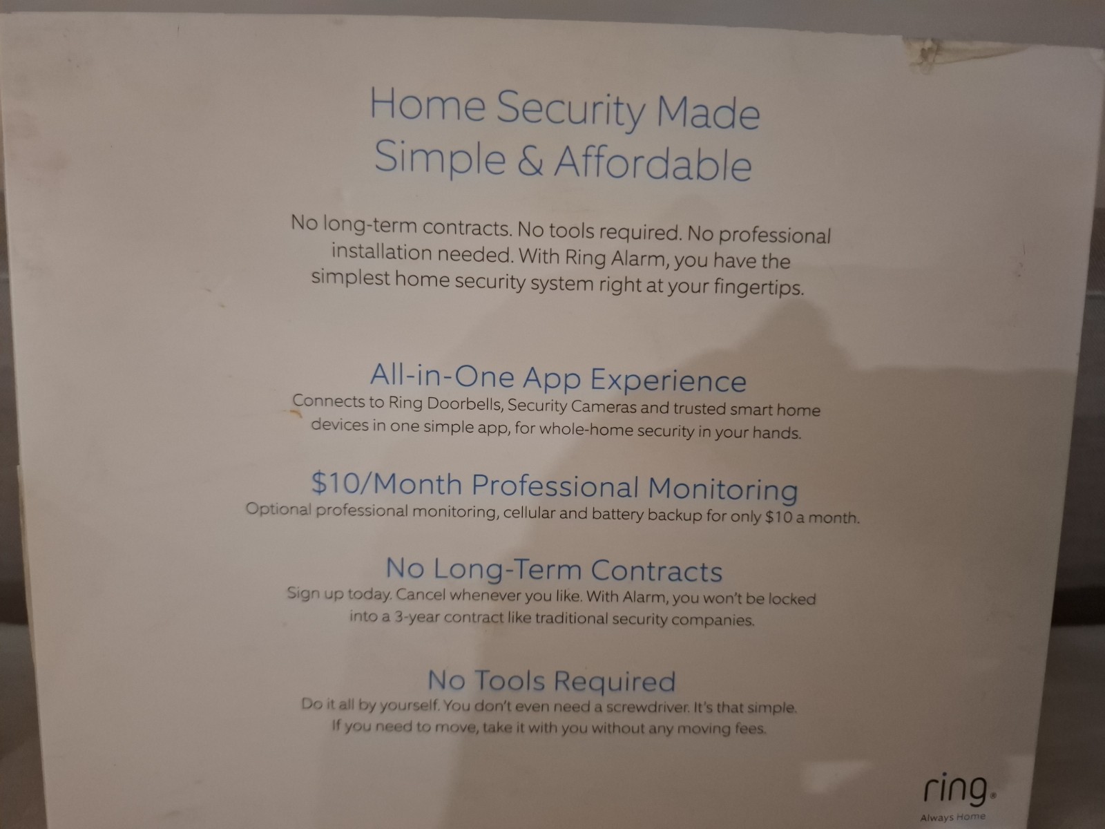 New Ring Alarm Wireless Home Security System With Contact Sensor