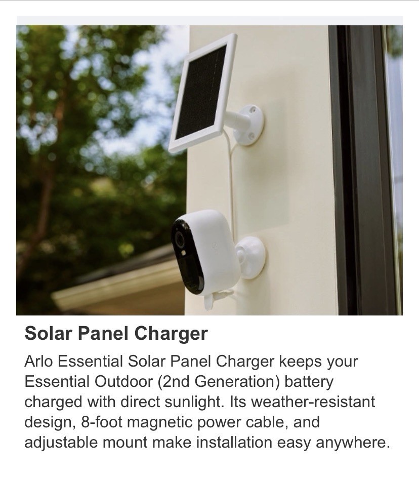 3 Pack Arlo Essential Outdoor 2K Camera 2nd Generation with 3 Solar Panels Seal
