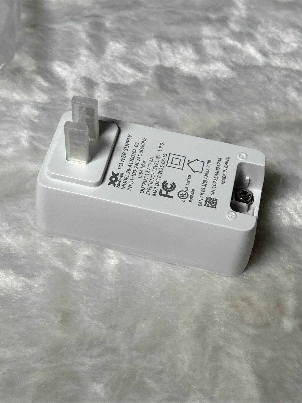 Vivint Smart Home V-AC1 Screw Terminal Power Supply 12V 2A ZB-A120020A-09