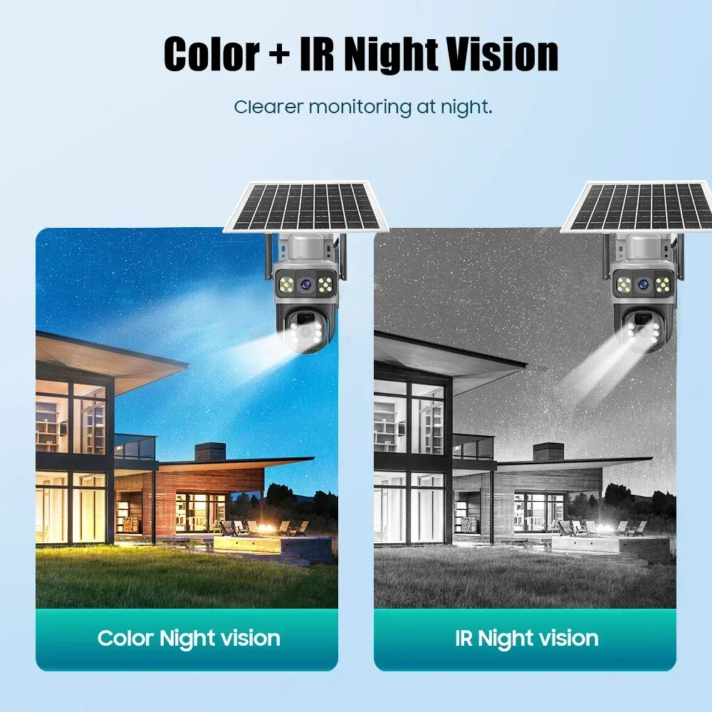 Outdoor 1080P Solar Powered Security Energy Camera Wireless WiFi IP Home CCTV HD