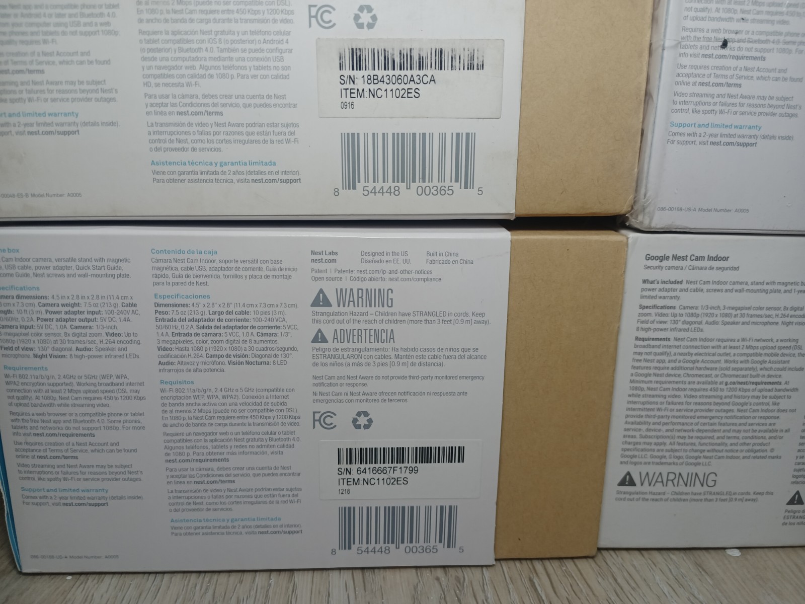 Google Nest Cam Indoor Security Plug-in Wi-Fi Camera NC1102ES A0005 Lot Of 4