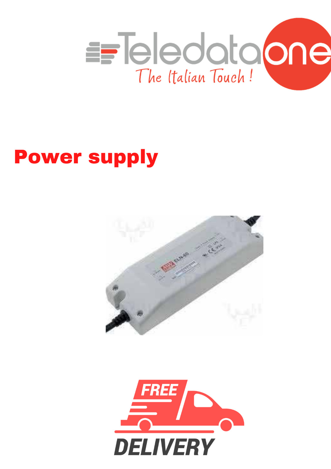 ONE PW Auxillary power supply for full configuration of TeledataOne
