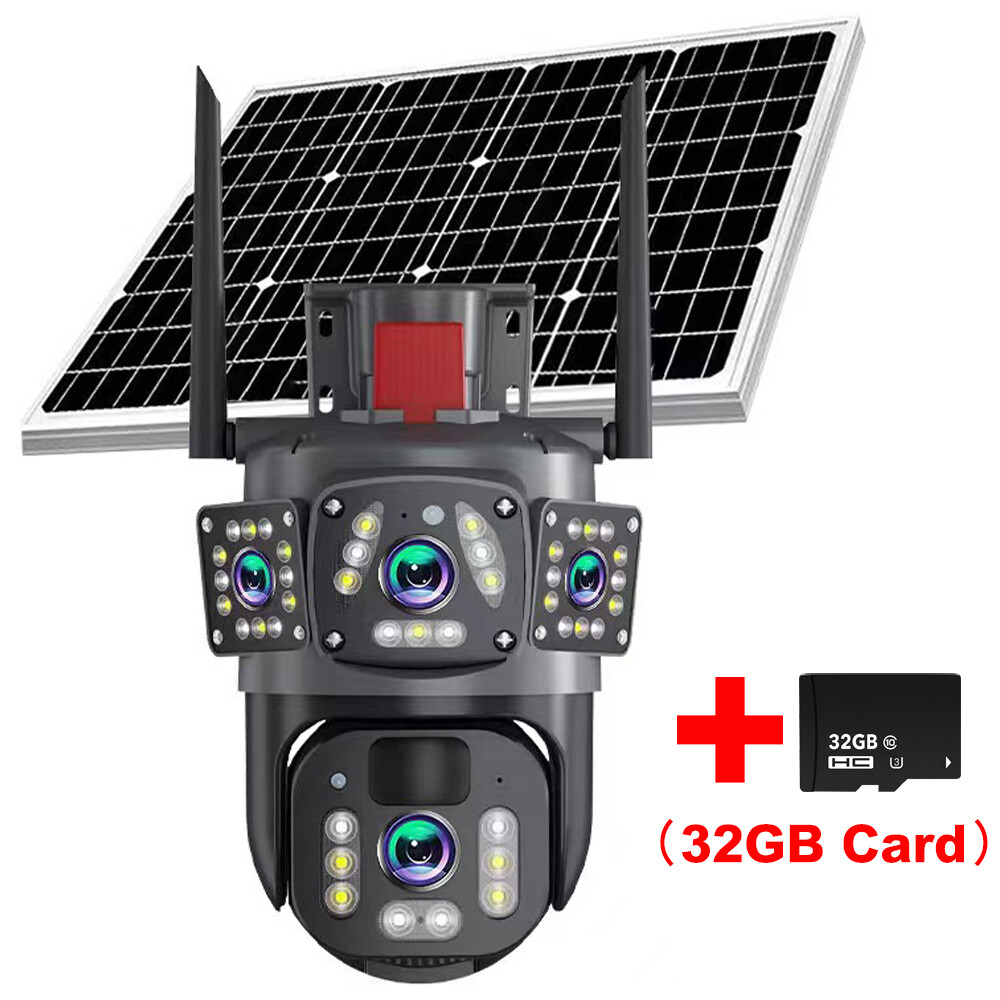 Solar Battery Powered Wireless WiFi Home Security Camera System Outdoor Pan/Tilt