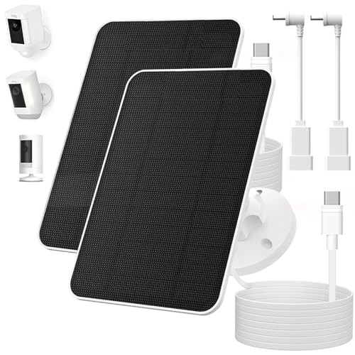 Solar Panel for Ring Camera, Outdoor Solar Charger for Security Cam |-pack 4w 2