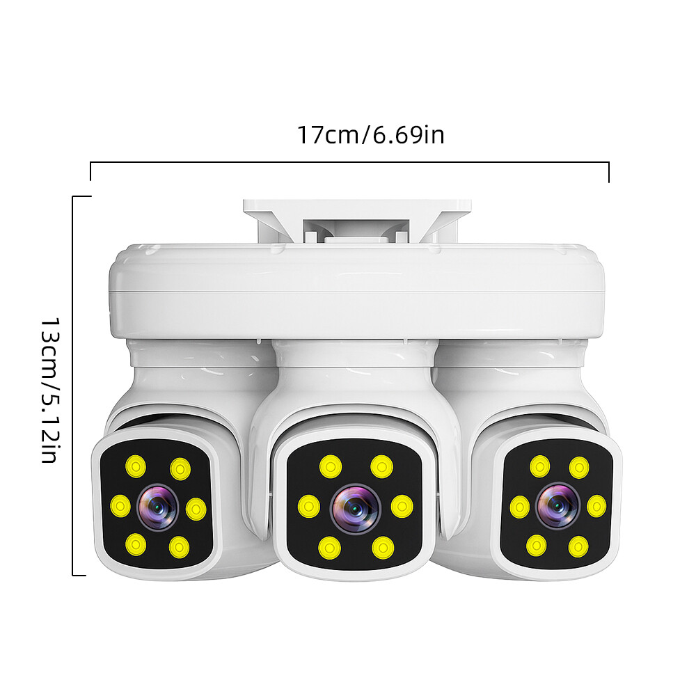 6MP WIFI Camera Three Lens Auto Tracking 360° PTZ Security Night Vision Camera