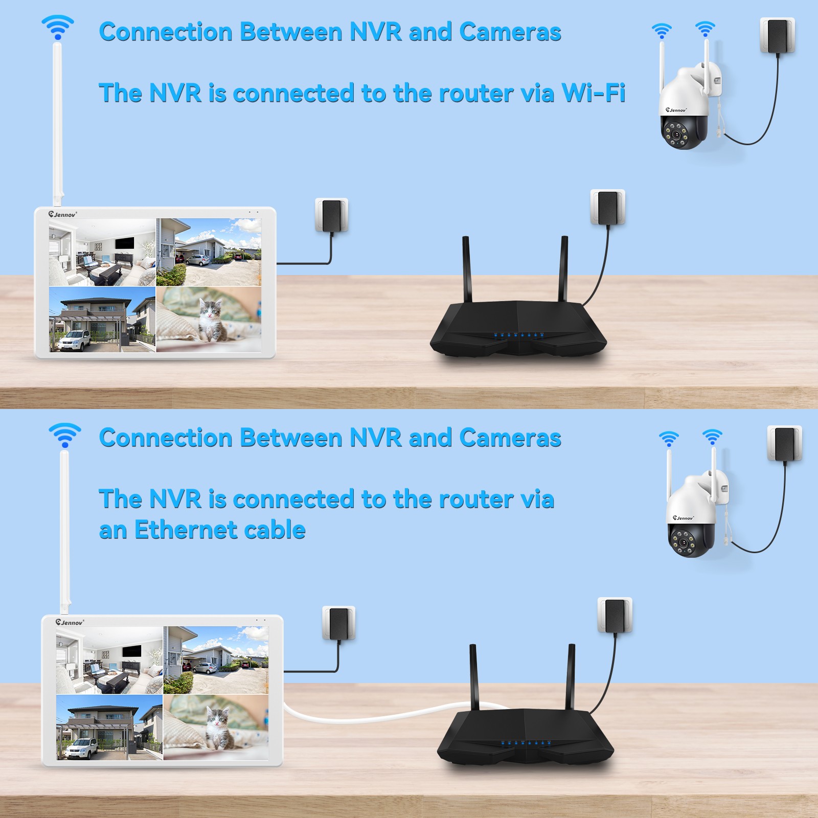 JENNOV Wireless 5MP Security Camera System NVR Two Way Audio Human Detection