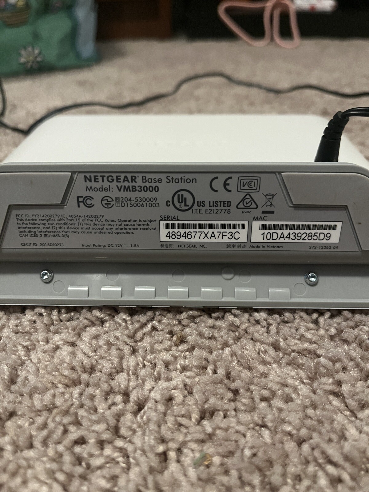 Netgear VMB3000 Base Station