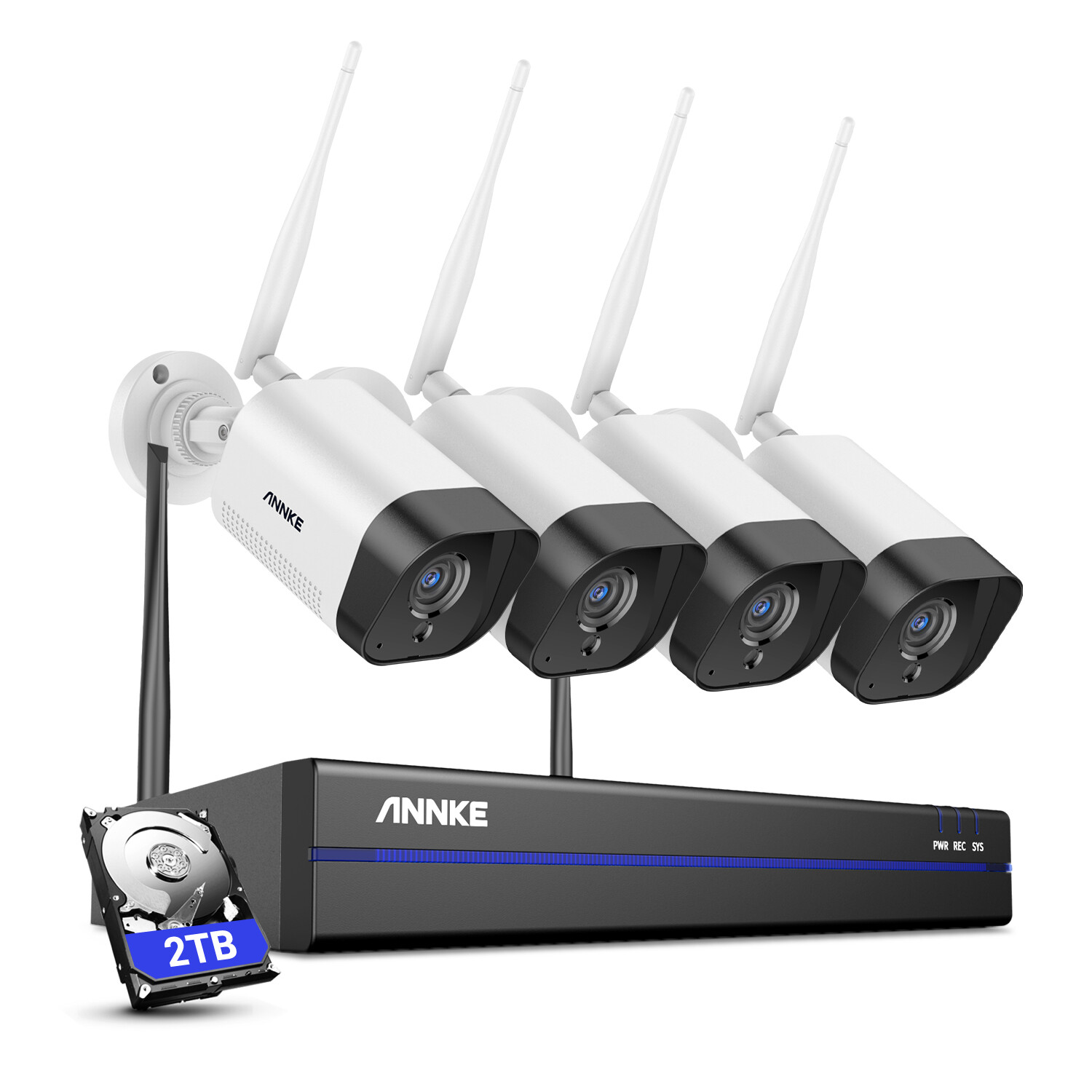 ANNKE 5MP 8CH NVR Wireless 3MP Security IP Camera System Outdoor Two Way Audio
