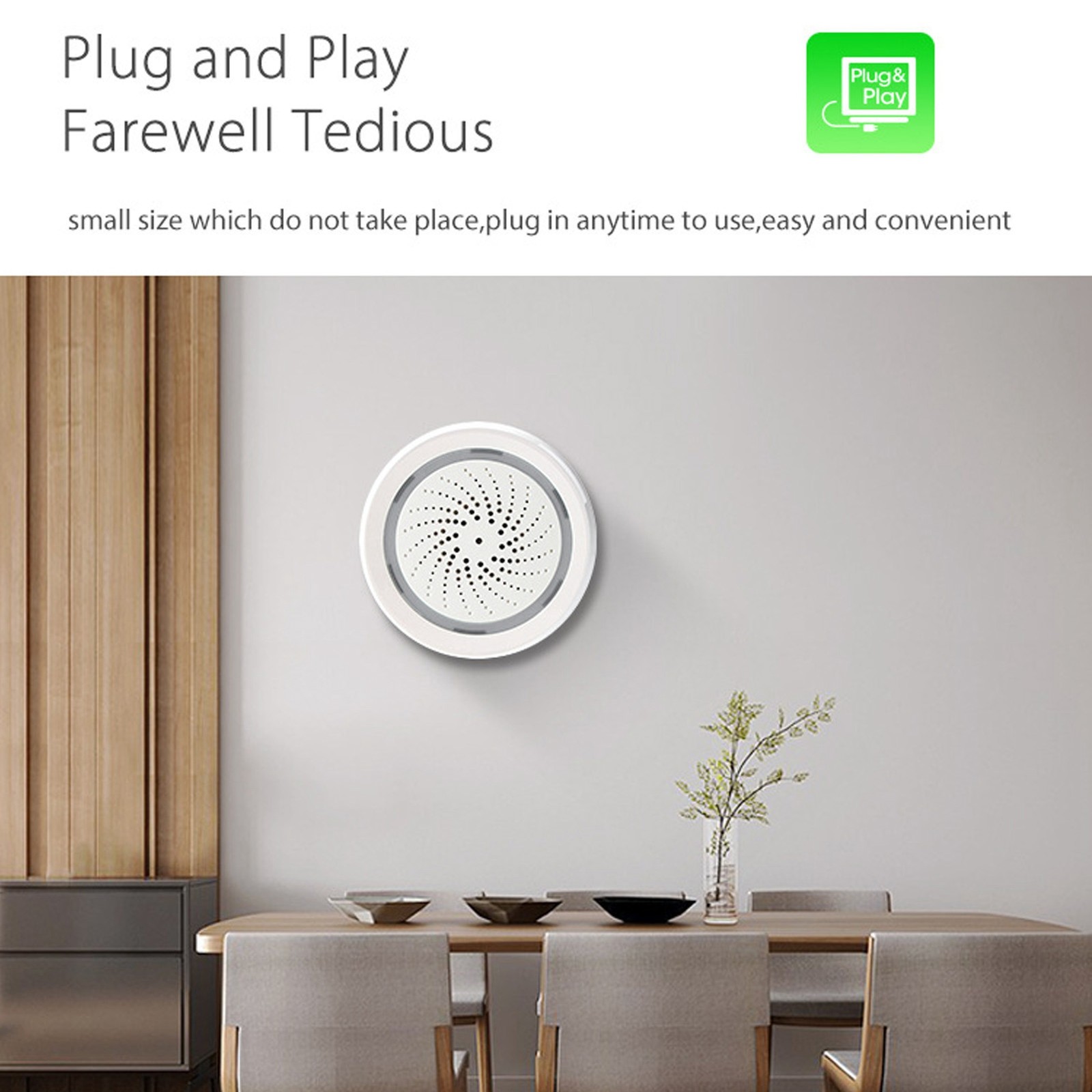 90dB Sound Light Siren Alarm With APP Control Impact Sensitive Burglar Alert