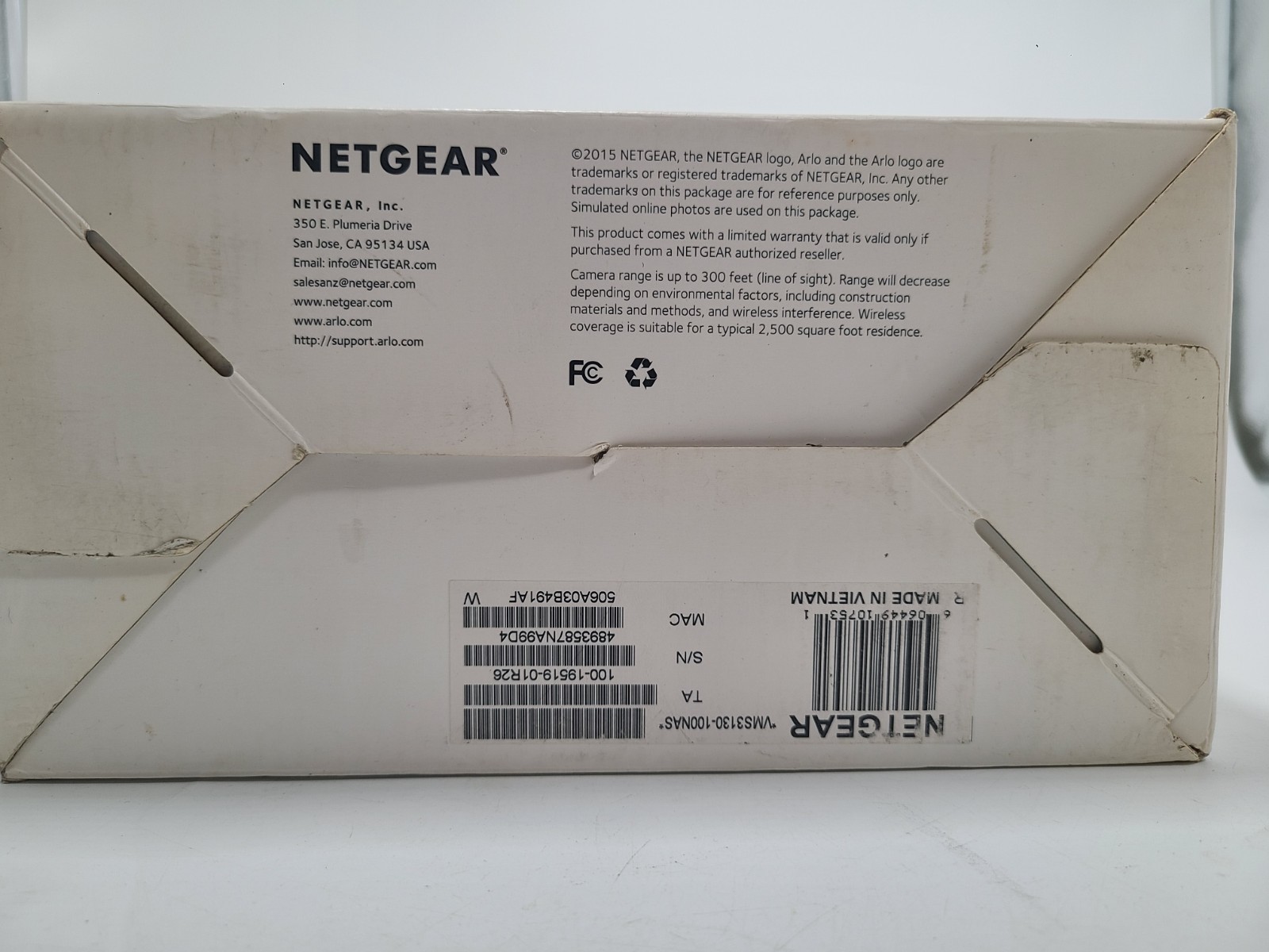 Arlo Wireless Outdoor Security Camera System VMS3130 100NAS Netgear NEW OPEN BOX
