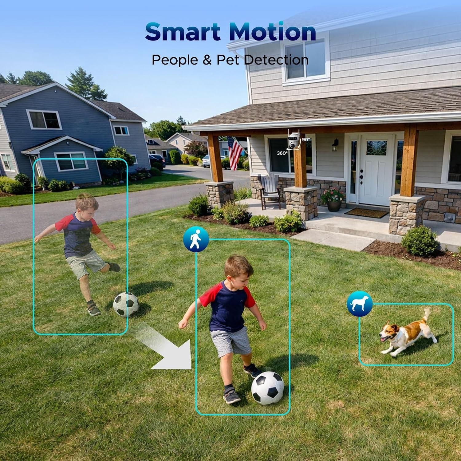 Wireless Security Camera System 3K NVR 10CH Outdoor Triple-Lens Motion Detection