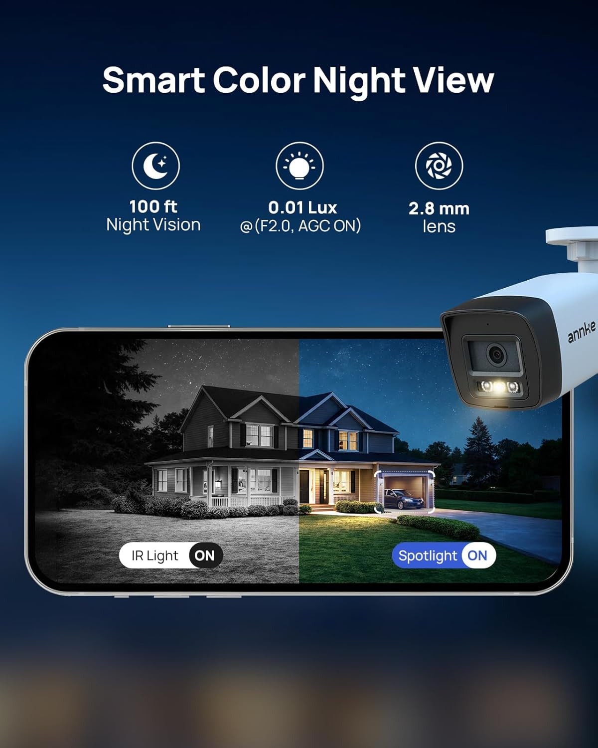 H500 8CH 4Pcs 3K 5MP Camera Poe Security System, Red and Blue Light Alarm, H.265