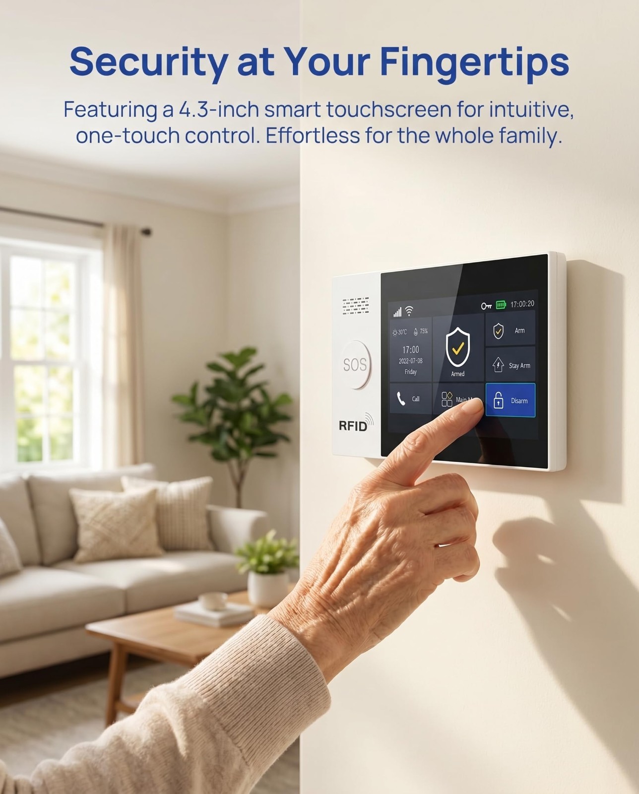 Wireless Home Security Alarm System | 4.3″ Touch Screen | GSM/4G+WiFi | DIY Sens