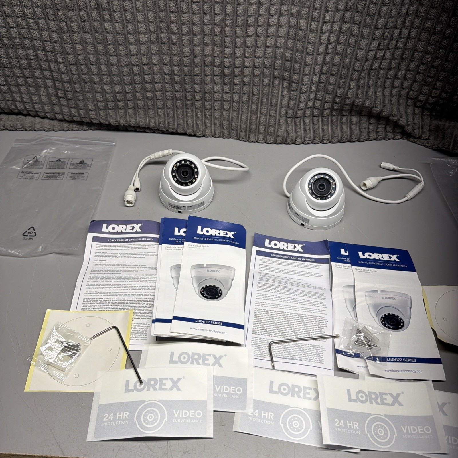 Lorex LNE4172S-C 4MP HD IP IR Eyeball Dome Camera White Lot Of 2 New Open Box