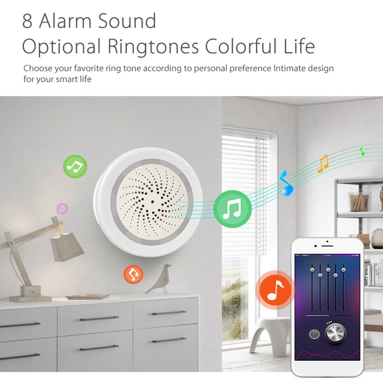 Siren Alarm App Control 90db Wireless Impact Resistant Sound Light Alarm