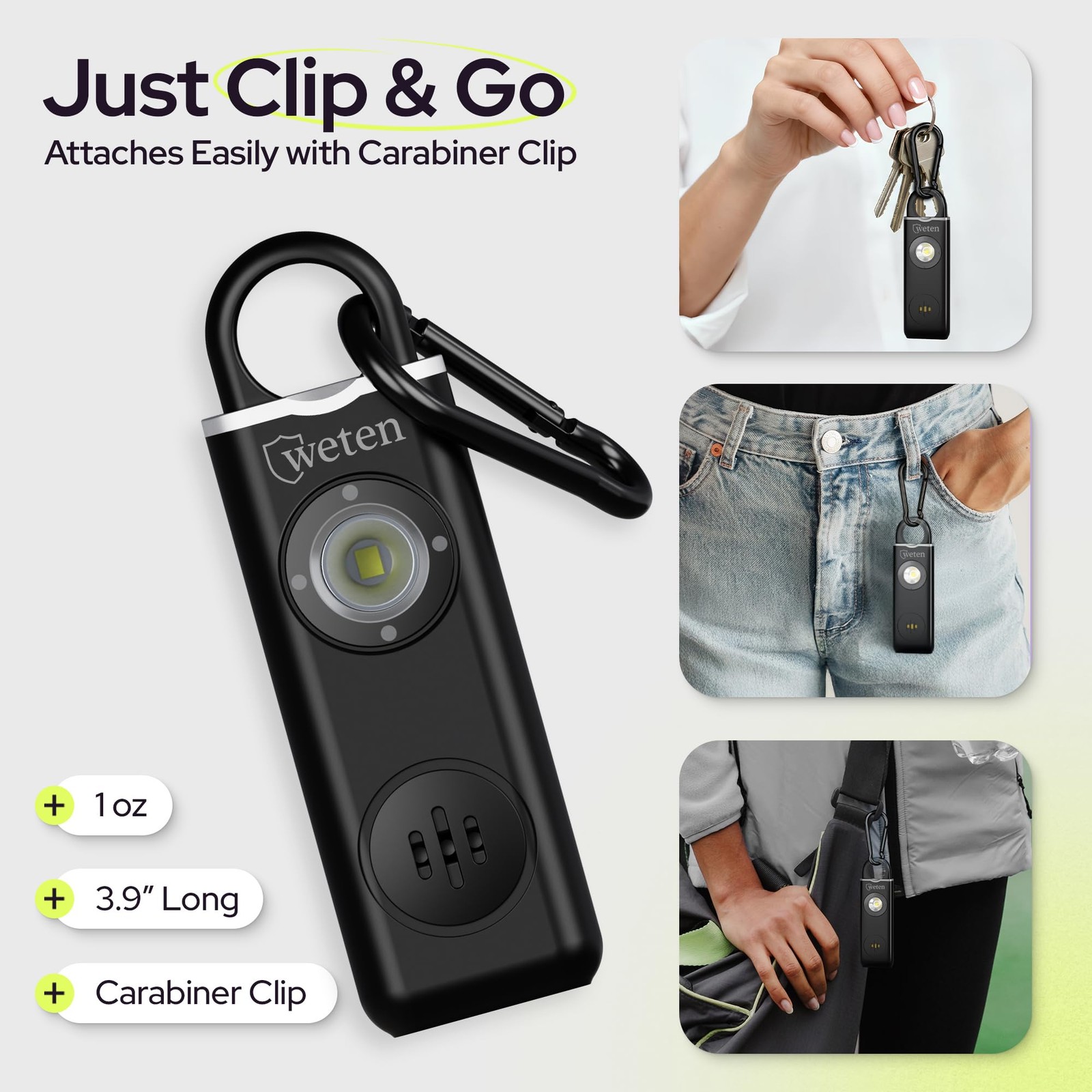 Personal Safety Alarm for Women – 130dB Loud Panic Siren Keychain 3 Pack – Ra…