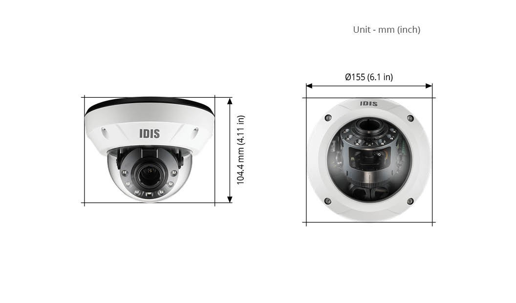 IDIS DC-D4831HRX Network Dome IP Camera 8MP/4K White Waterproof Vandal proof