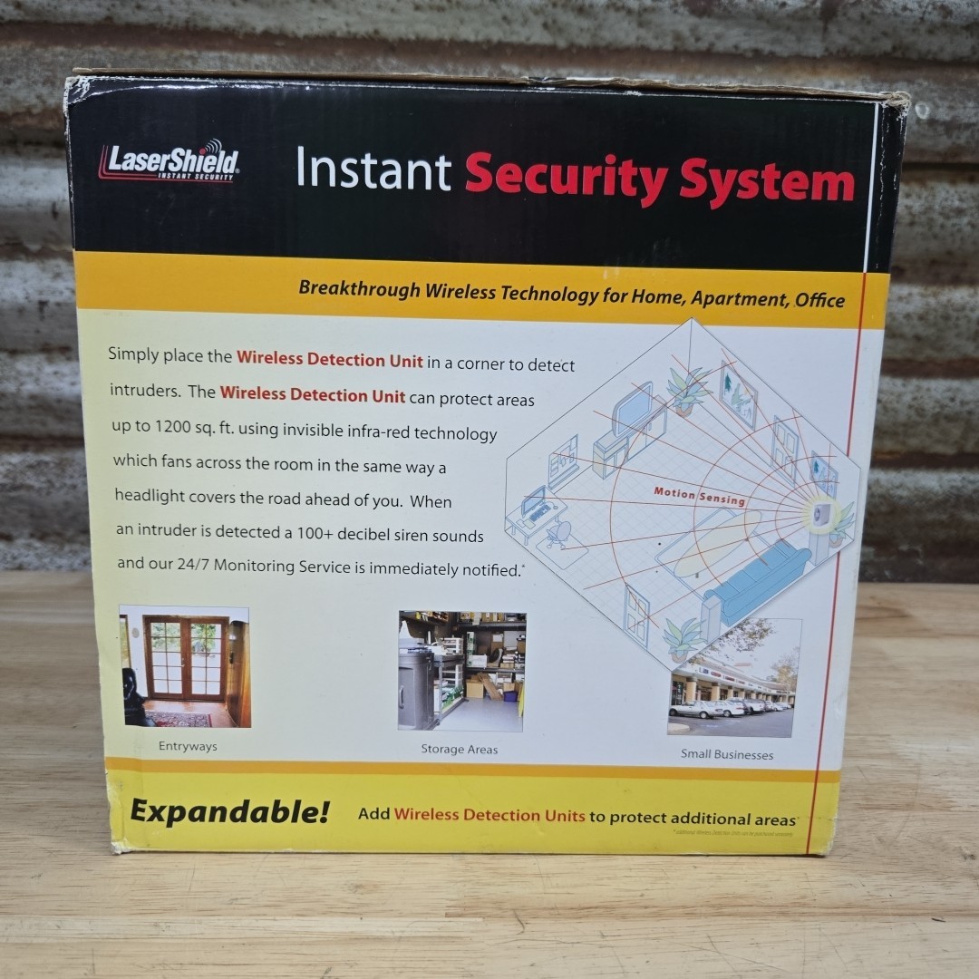 LaserShield Instant Security System Plug N Go Professional Monitoring New