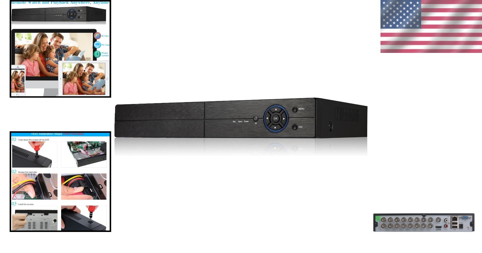 Advanced 16CH Hybrid DVR/NVR with Remote Access & Intelligent Detection Features