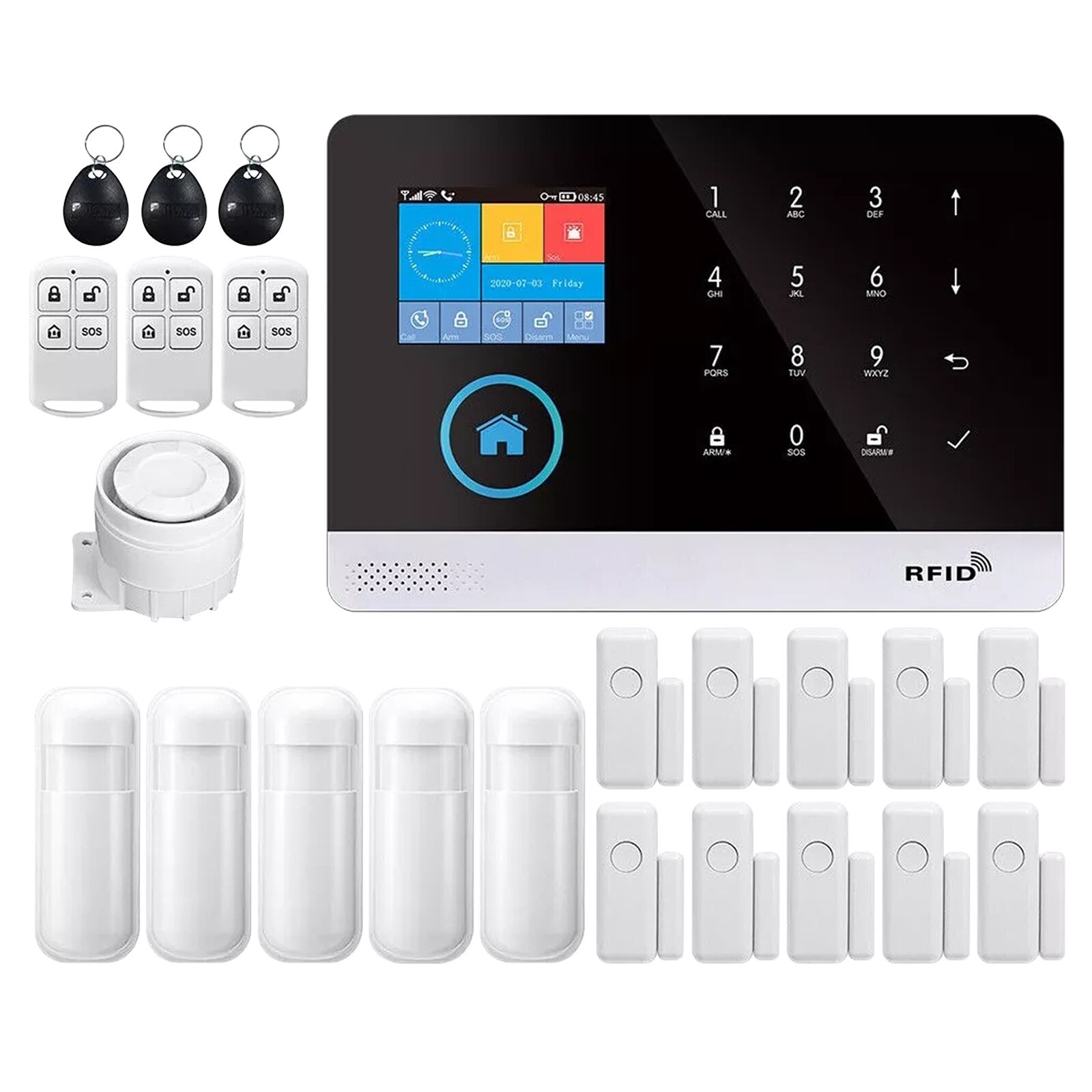 Wireless Smart House App Control Alarm System for Home Burglar Security Alarm.