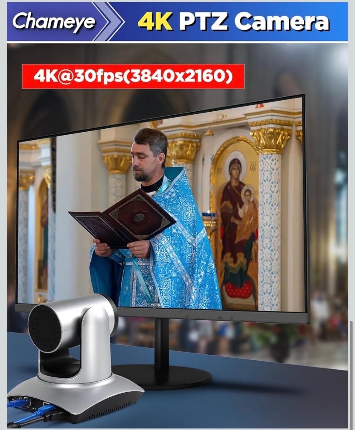 Chameye 4K PTZ Camera with 20X Optical Zoom and Auto Focus