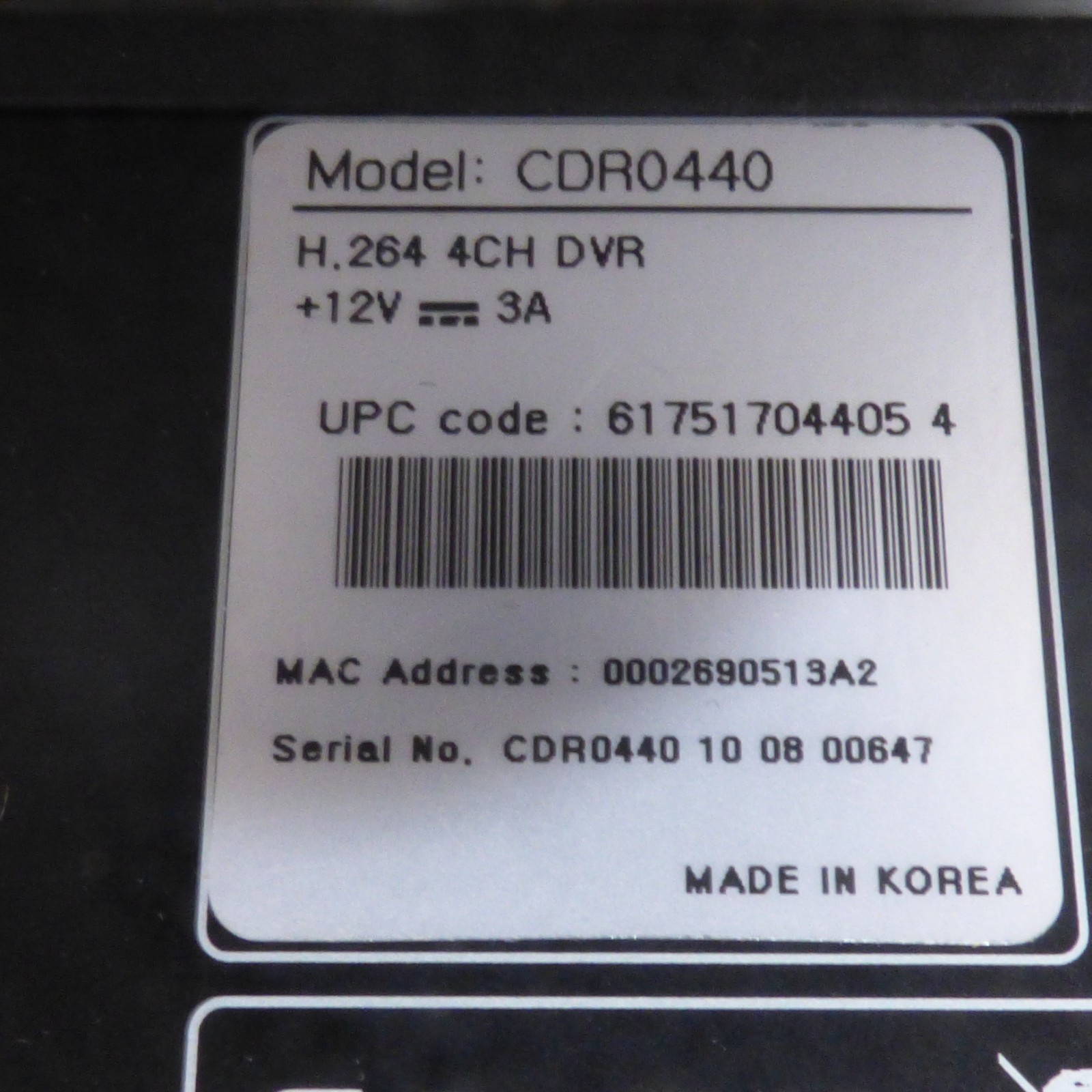 Clover CDR4040 Standalone 4 Channel DVR Digital Video Recorder