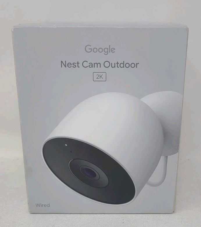 Google Nest Cam Outdoor Wired Security Camera 2nd Gen 2K HDR IP65 AI (Snow)