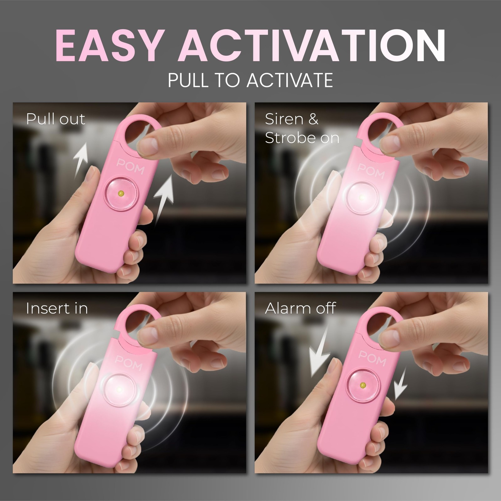Personal Safety Alarm for Women – 130dB Loud Emergency Siren, USB-C Rechargea…