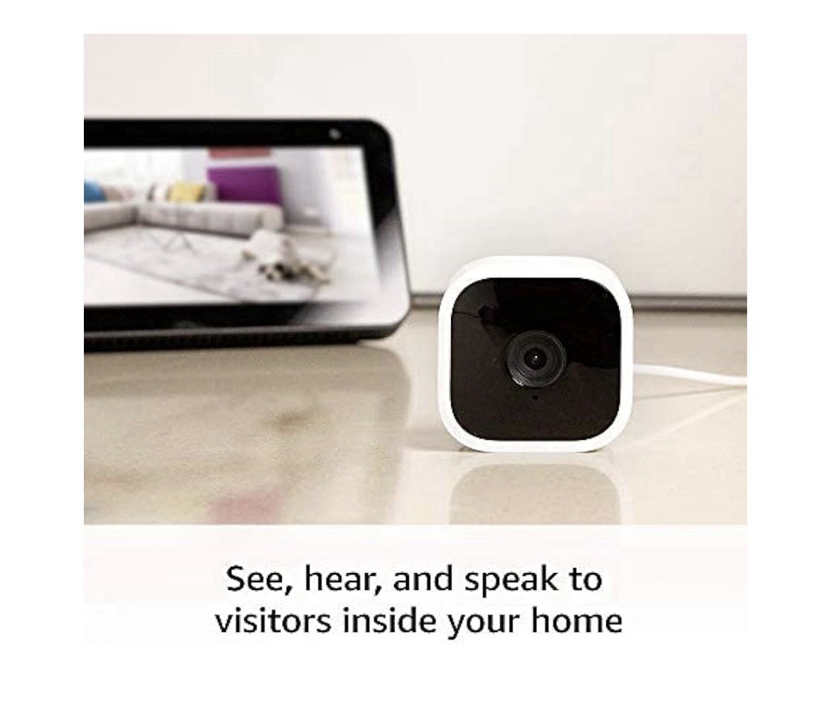 Blink Mini Indoor Camera System with Sync Module 2 & wall mount.