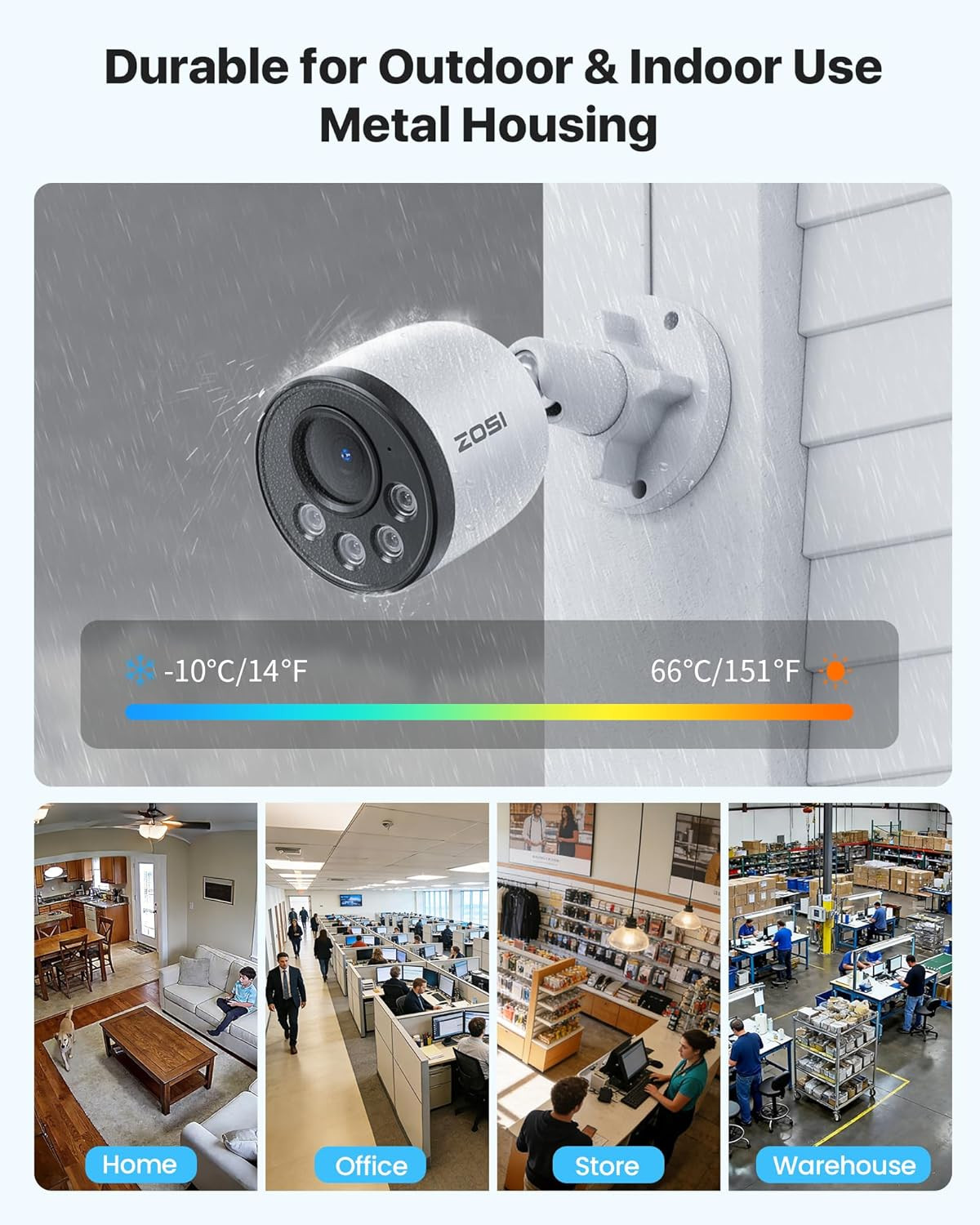 5MP Security Camera System with Audio, 4Pcs 4MP Wired Outdoor Indoor Poe Cameras