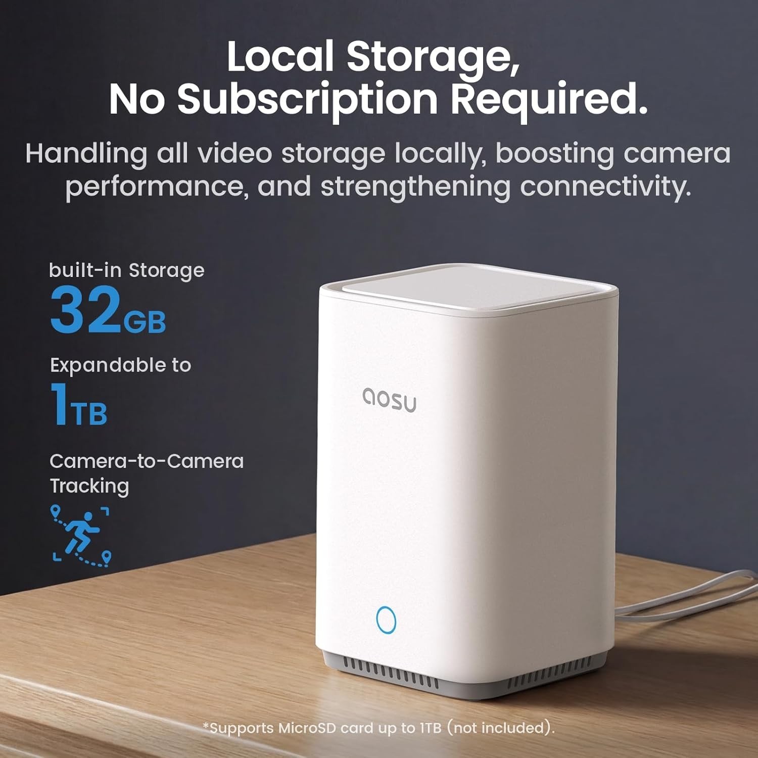 aosu Wireless Outdoor Security Camera Kit with aosuBase Local Storage, 2K