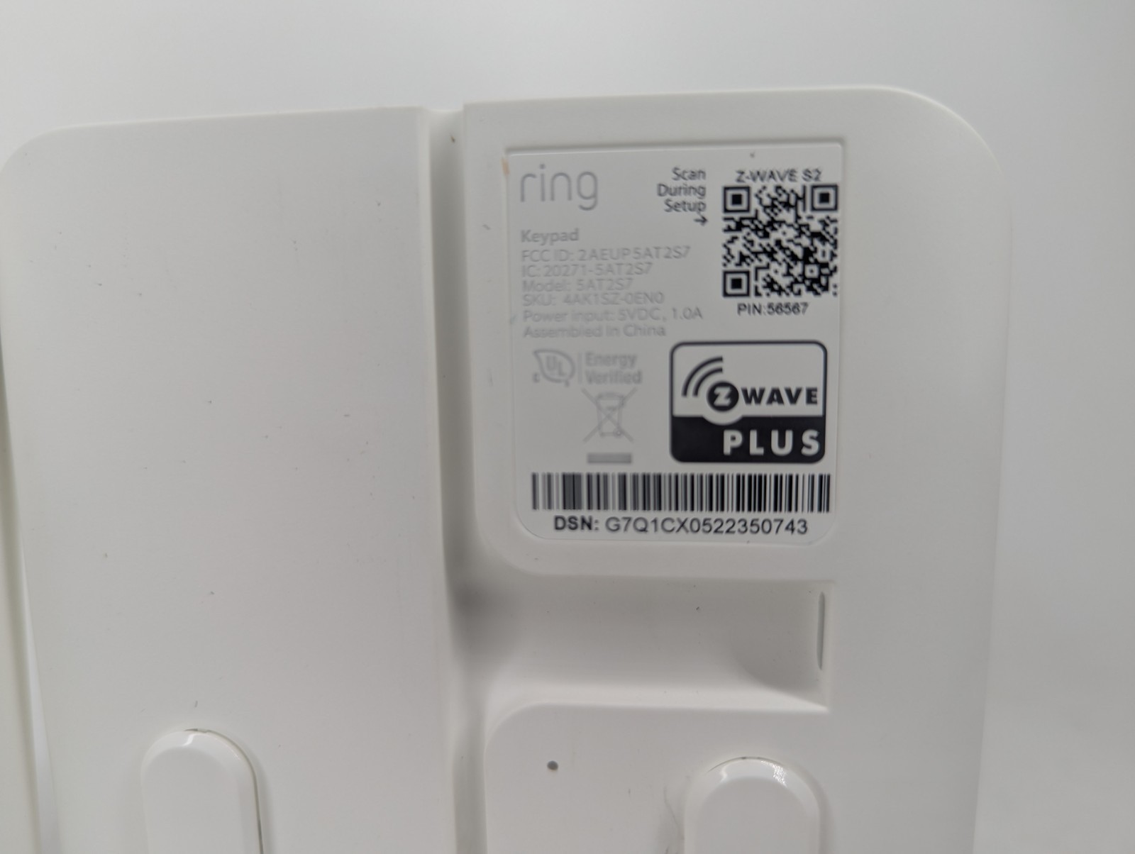 (Lot Of 2) Ring Alarm Keypad 2nd Generation 5AT2S7 W/ Mounts (UNTESTED No Cords)