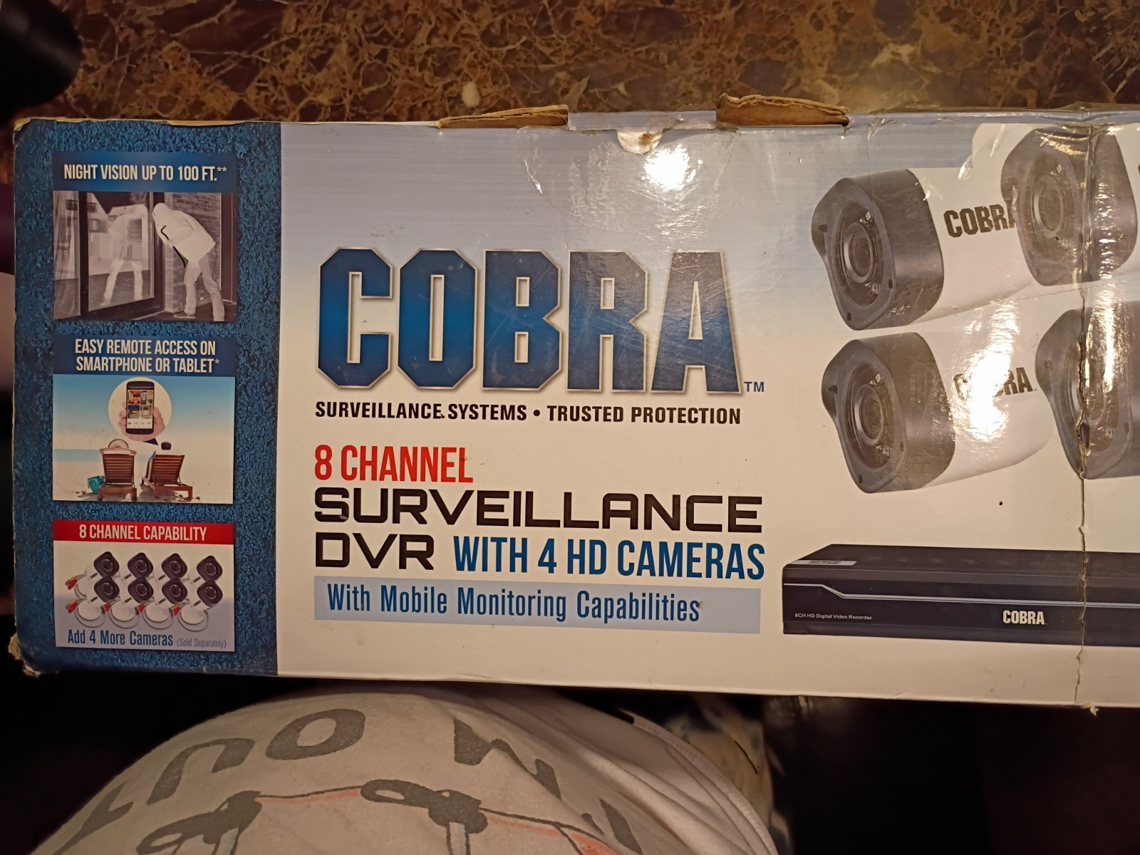 Cobra 8-Channel Surveillance 1 TB DVR With 4 HD Security Cameras