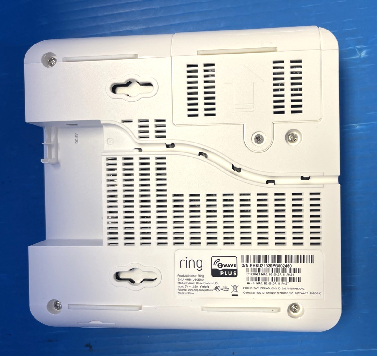 Ring White Alarm Wireless Built-In Memory Home Indoor Security System