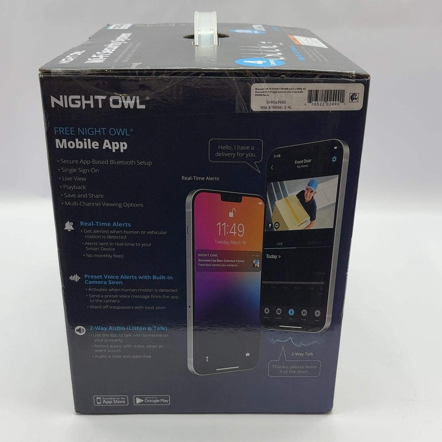 New Night Owl Wi-Fi Security System WM-BTWN81-2-4L