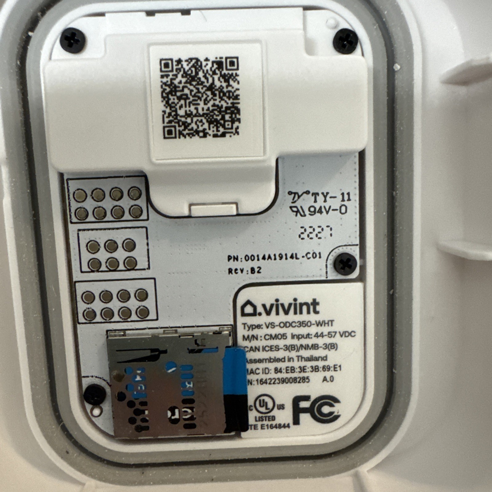 Vivint Security System Outdoor Indoor Camera Control Panel Wiring