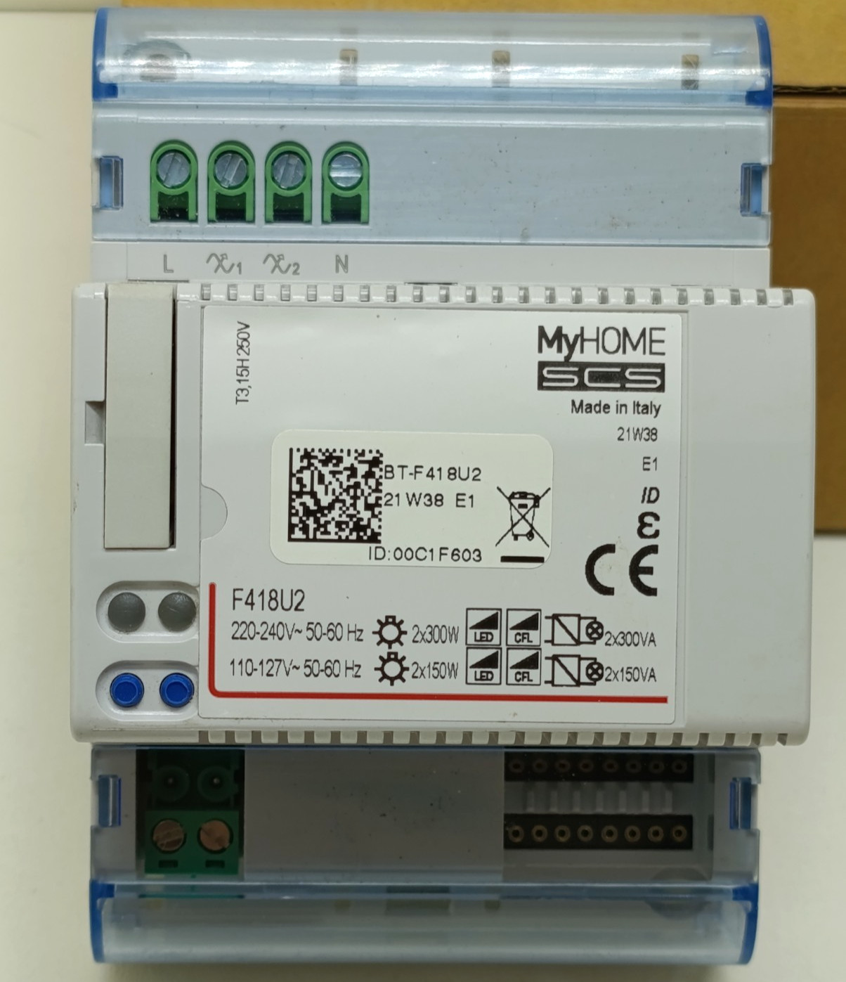 BTicino F418U2 MyHOME SCS Universal Dimmer 2-Channel DIN Rail Module – NIB