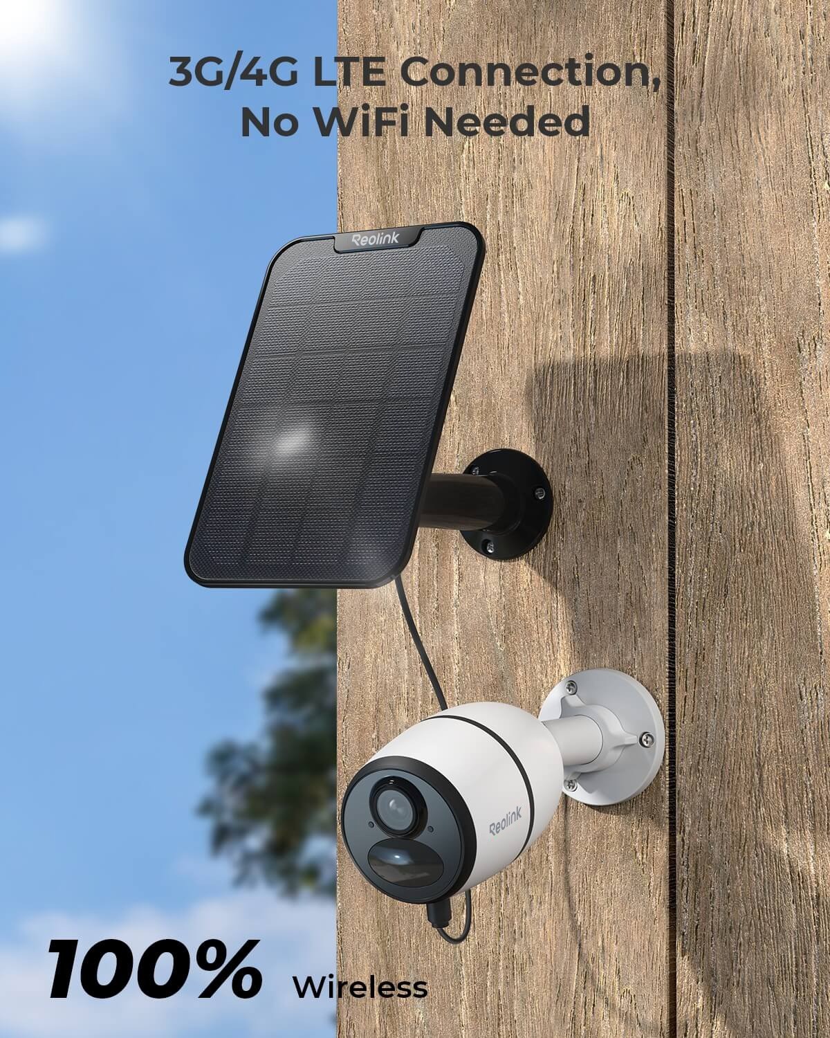 Reolink Go Plus 4G LTE Security Camera Battery Powered Outdoor 4MP Solar Panel