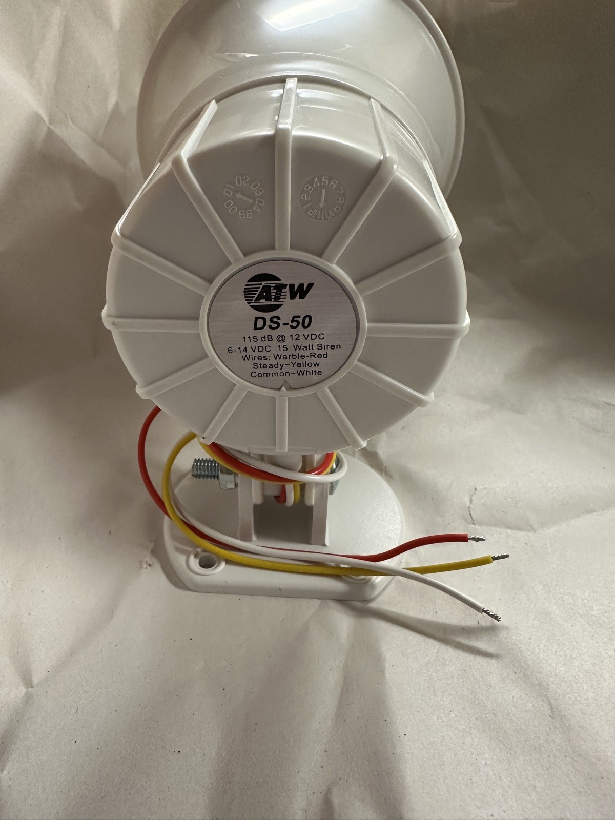 NEW ATW Security DS-50 Dual Tone 15 Watt Siren, White