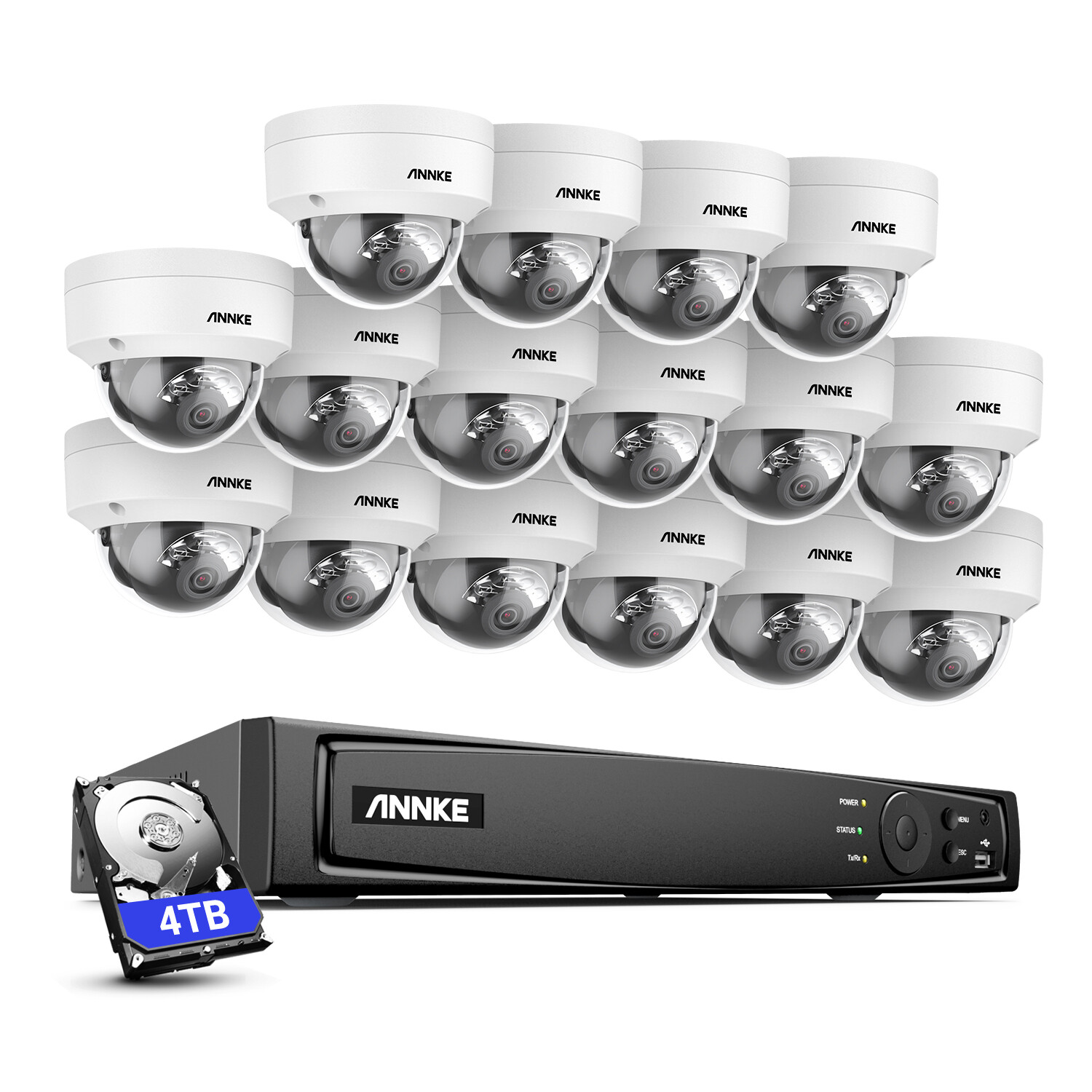 ANNKE 12MP 8CH 16CH NVR 4K Audio POE Security Camera System Color Night Vision