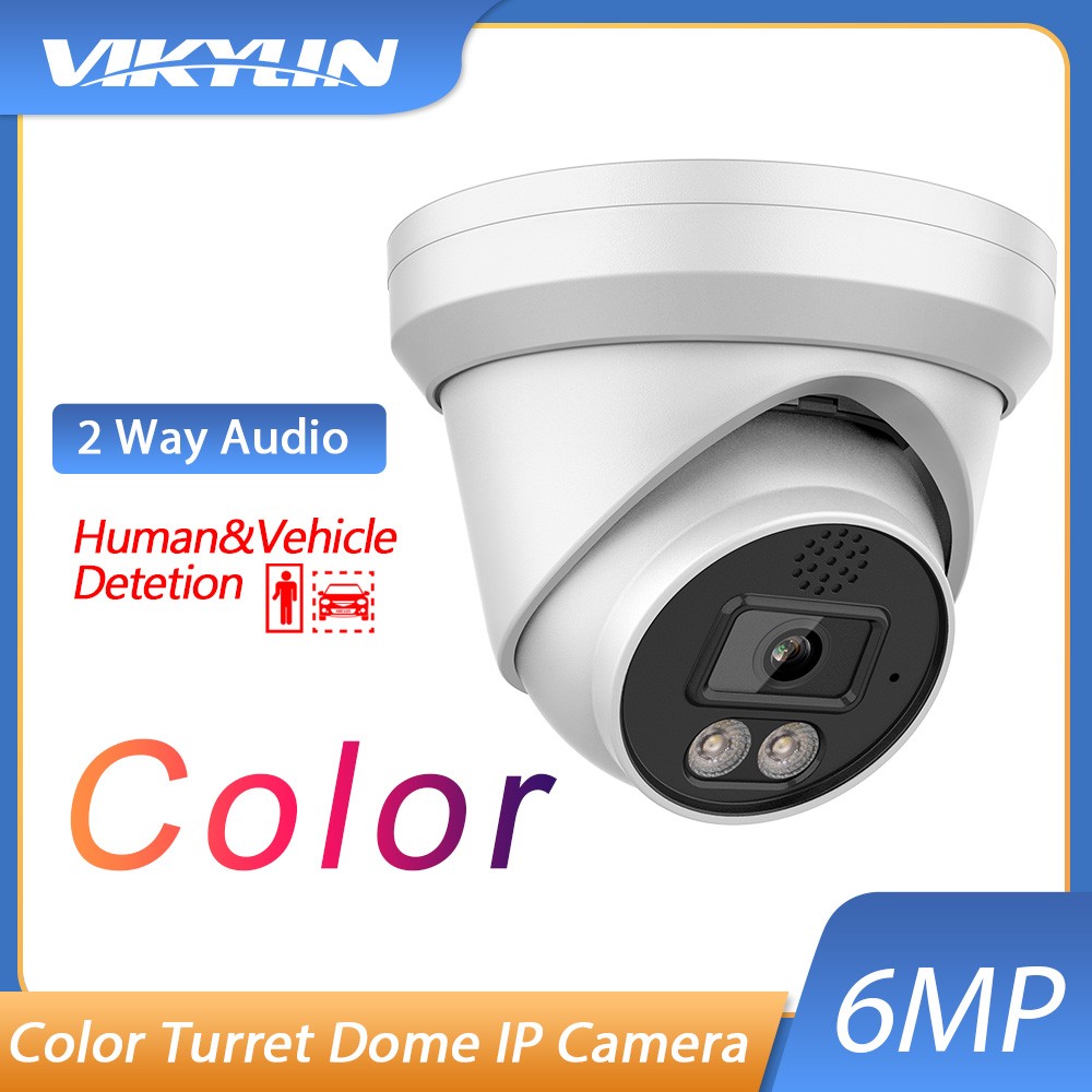 US Vikylin Color 6MP 2-Way Audio 8CH 8POE NVR Security IP Camera POE System Lot