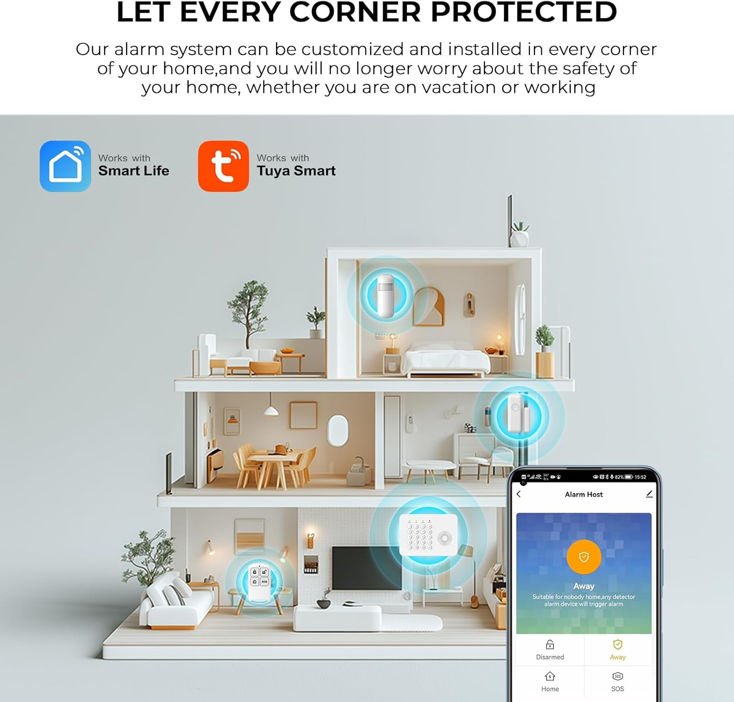 2026 Wifi+Gsm/4G Home Security System with Instant Smart Life or Tuya App Real-T