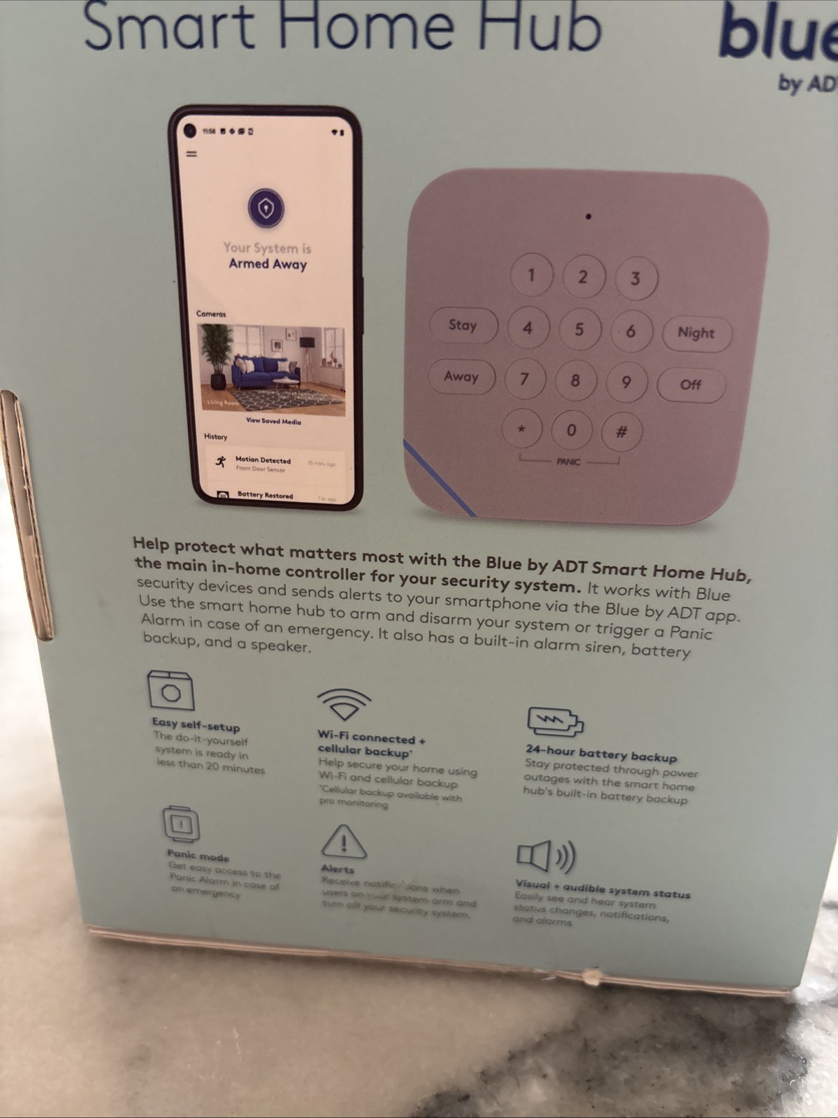 Blue By ADT Smart Home Hub S40LR0-01 Pearl Gray NEW Sealed