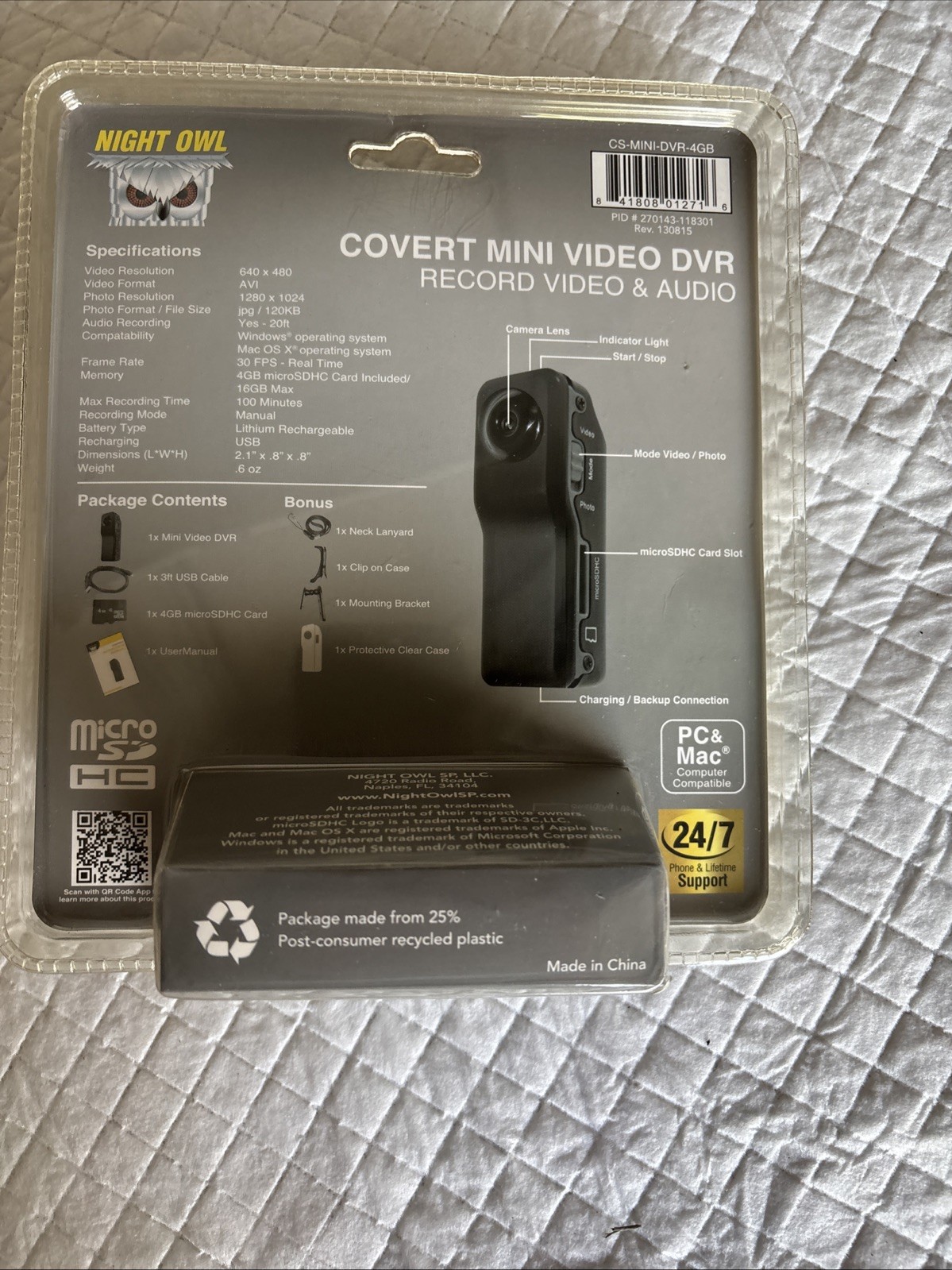 Night Owl CS-Mini-DVR Camcorder with 4GB Micro SD New And Sealed 253