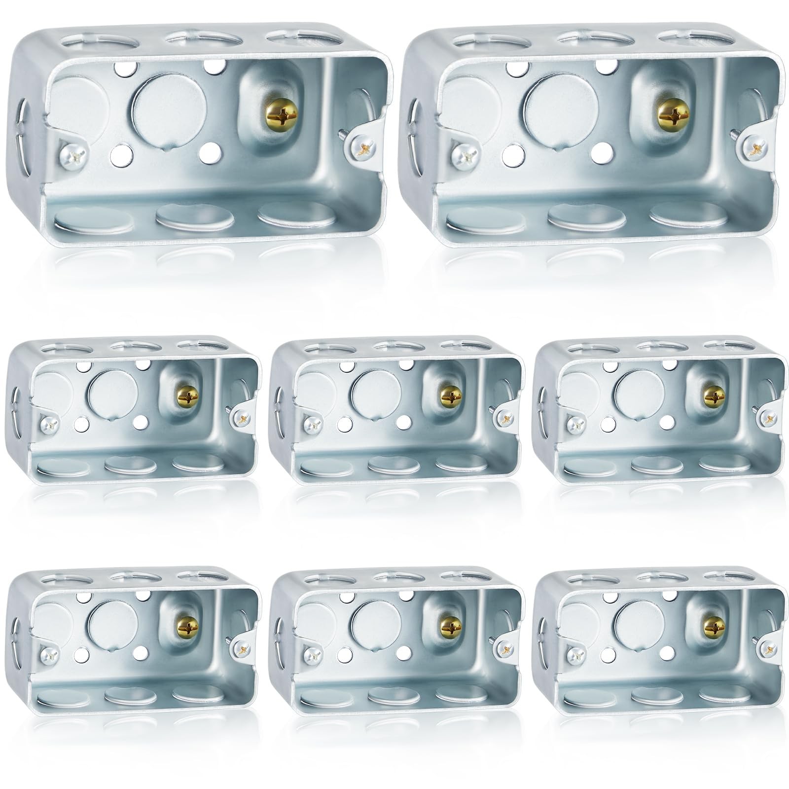 Copkim 8 Pcs 4 x 2 Inch Metal Electrical Box 4 x 2 x 1-7/8 Inch, Square
