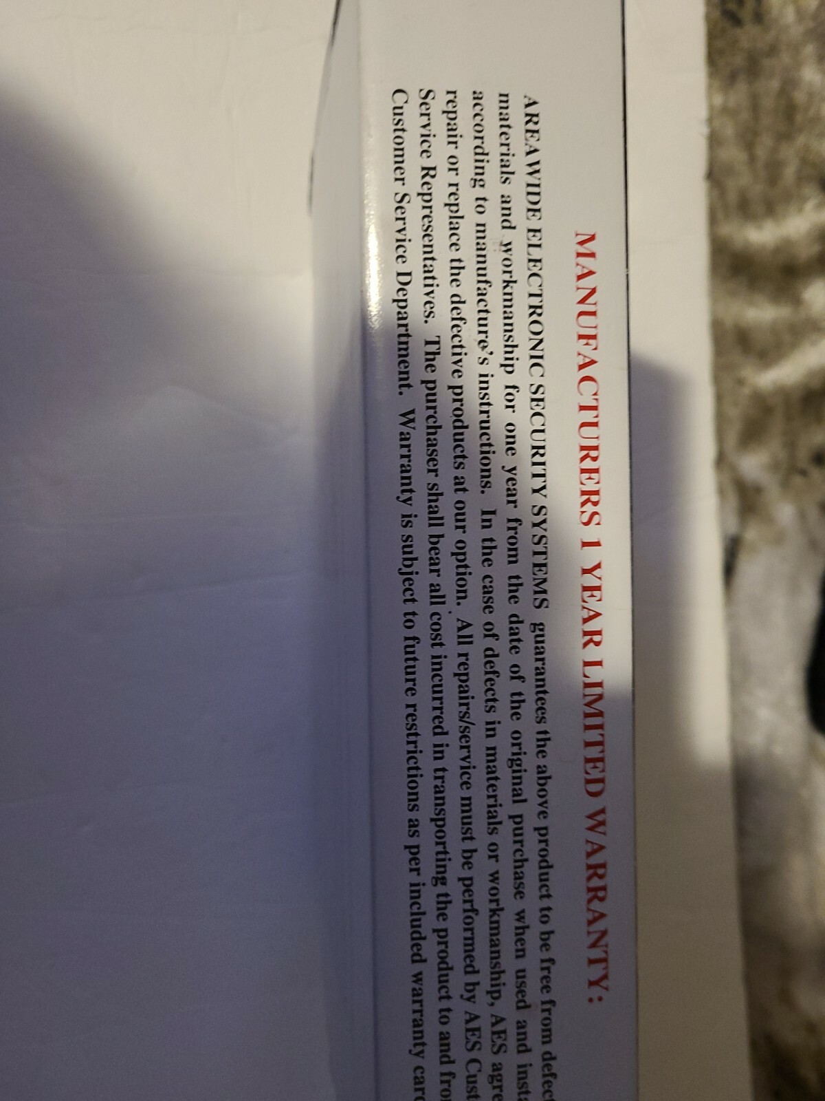 A.E.S.Quick-1 Home Security Starter Kit – White read Discription.