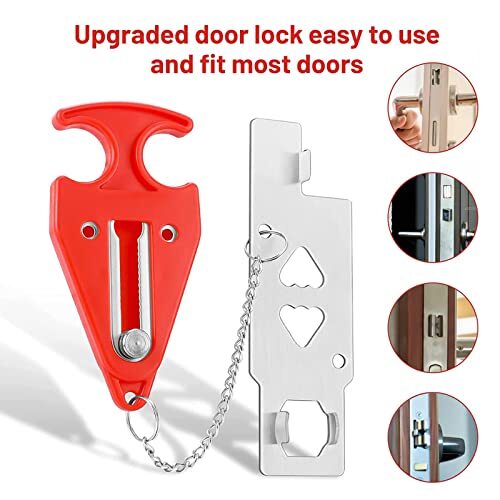 Door Stop Alarm & Portable Security Door Lock Set for Travel Hotel Room Home