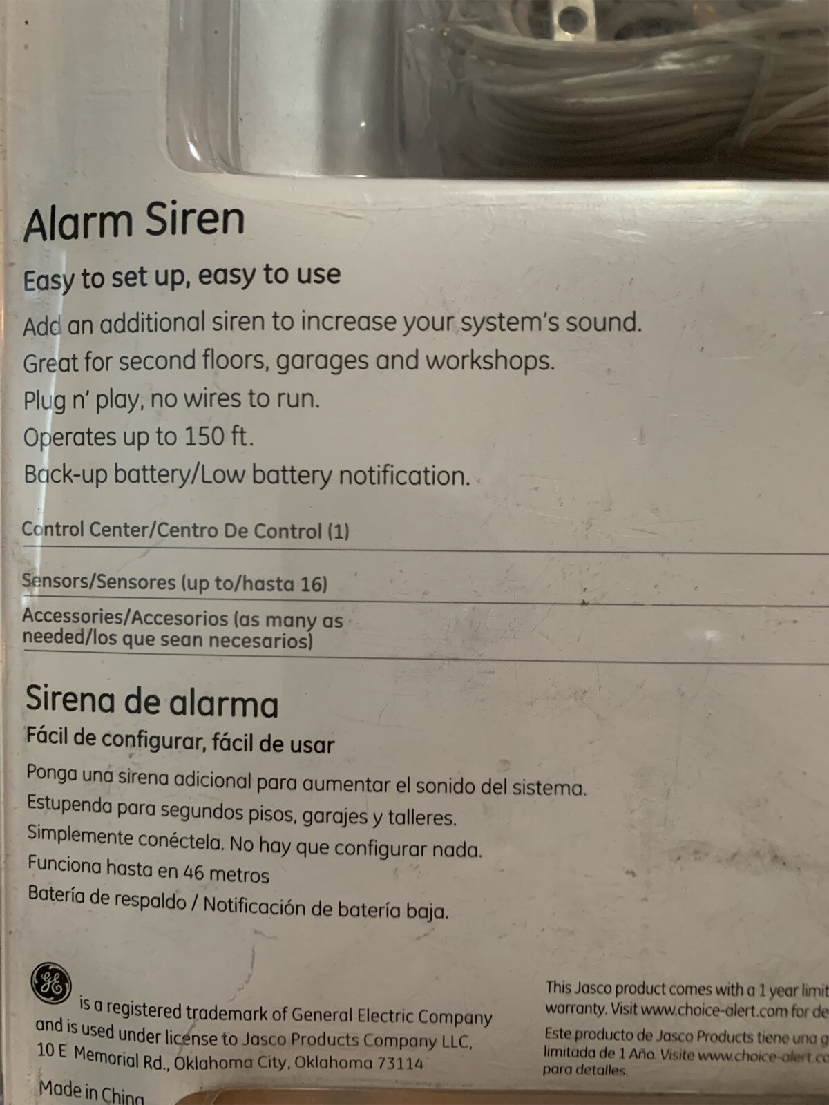 GE Wireless Alarm System Additional Siren To Increase Your System’s Sound New